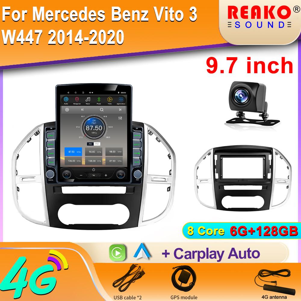 Ecran Tesla cu ecran vertical de 9,7 inchi, autoradio Android pentru Mercedes Benz W447 Vito 3 2014-2020, navigație GPS, player multimedia