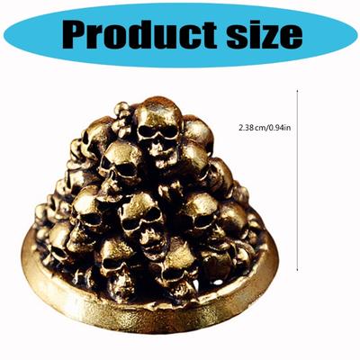 Brass Skull Mountain Sculpture Hand Carved Halloween Home Office Desk Decoration Artwork Table Centerpiece