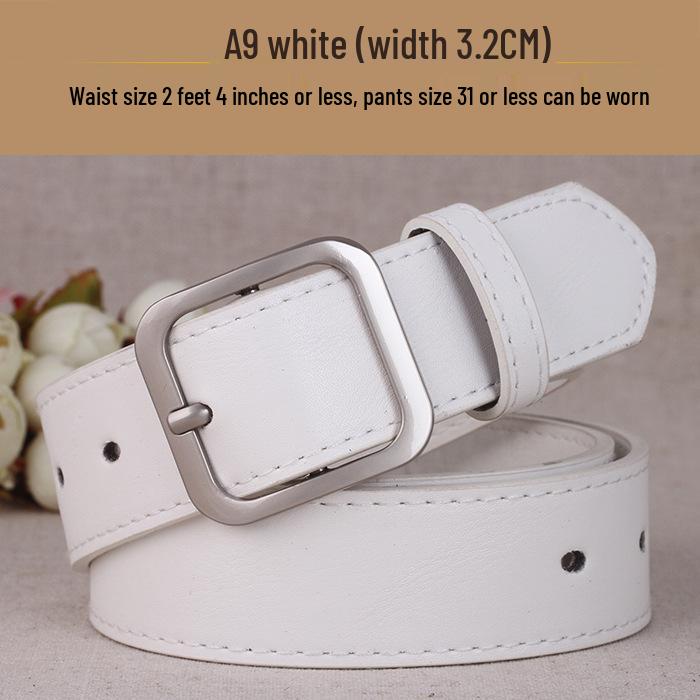 Women's Korean Style Square Buckle Belt - Black Casual Fashion Accessory