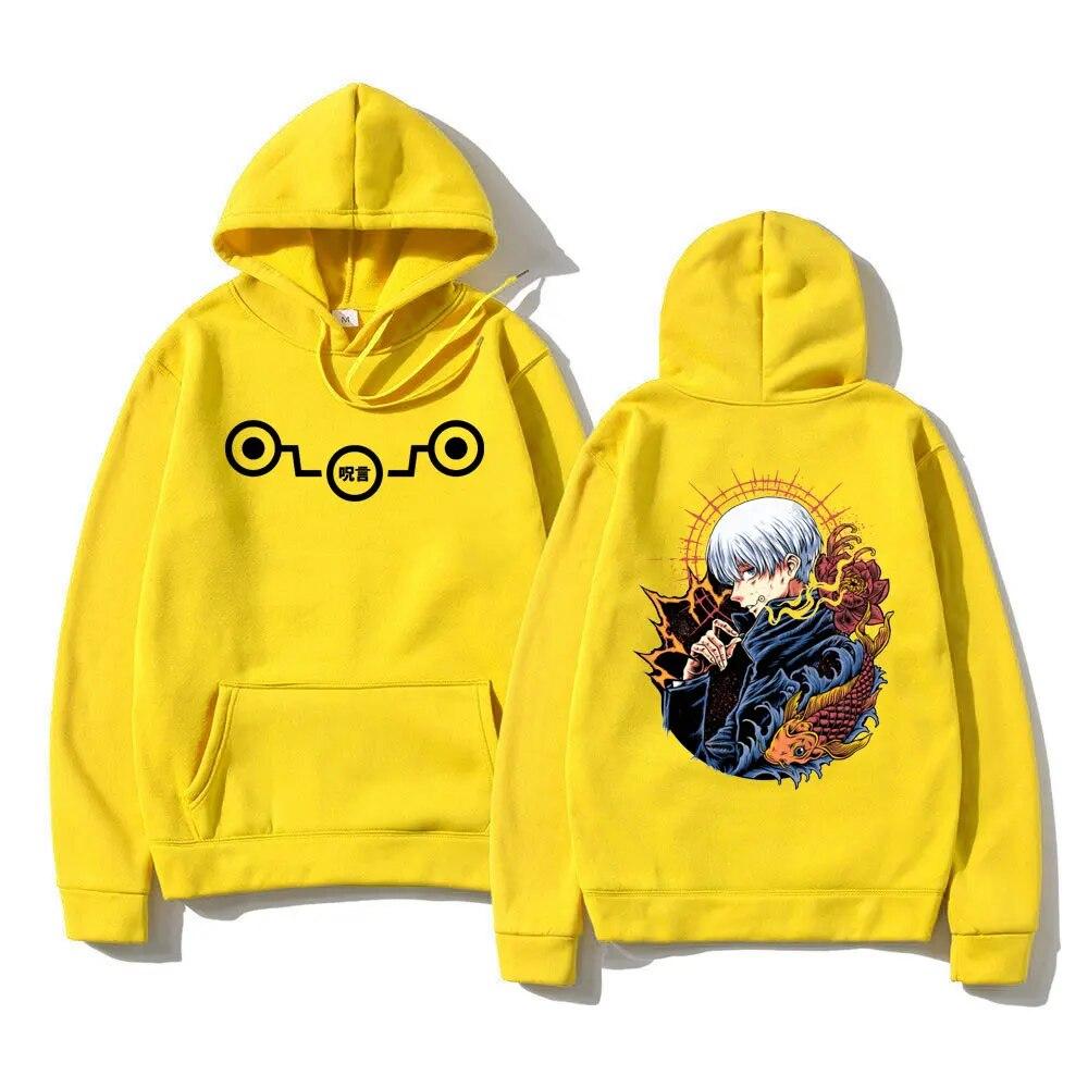 Anime Jujutsu Kaisen Oboustranný potisk Mikina Unisex Dámské Vintage Oversized Volné Topy Mikiny Unisex Mikina Inumaki Toge s kapucí