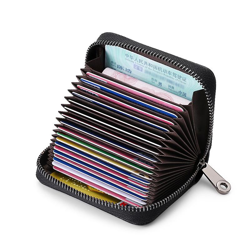 Genuine Leather Multi-Card Holder for Men & Women with Customizable Slots