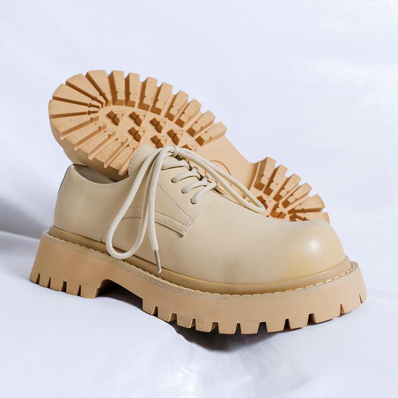 Fashion Luxury Brand Men Oxford Shoes Thick Soles Round Toe British Style Formal Derby Leather Shoes Business Formal Men's Wedding Shoes