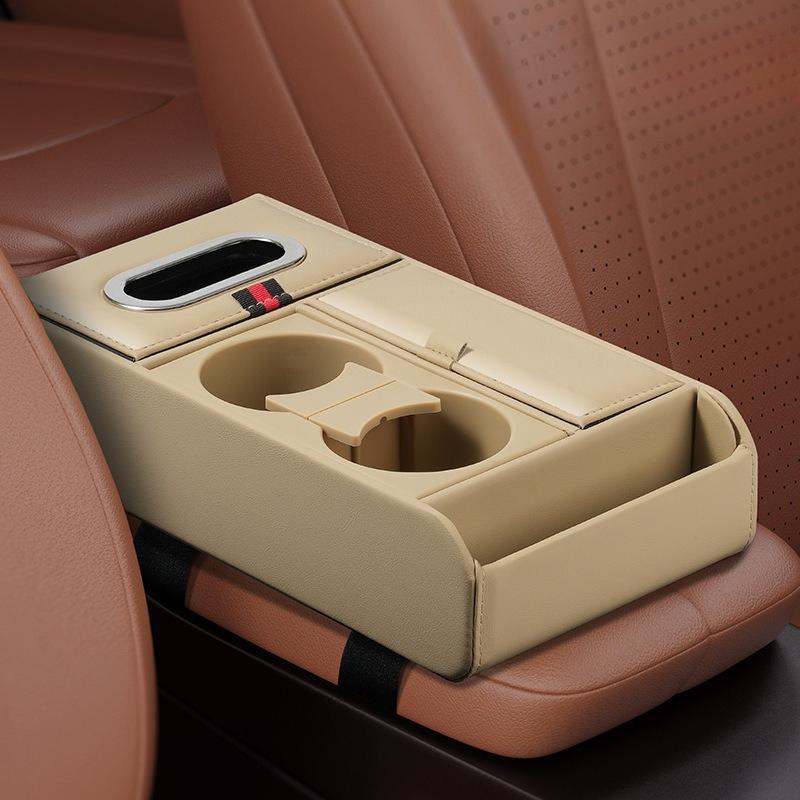 Car Armrest Storage Box Heightening Pad Tissue Box Water Cup Holder Multifunctional Car Storage Box Console Armrest Pad