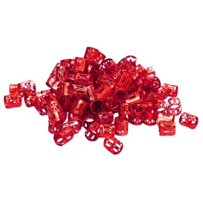 10/20/50/60/100Pcs Metal African Hair Rings Beads Cuffs Tubes Charms Dreadlock Rings clips braid spiral braid hair extension