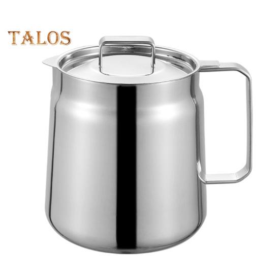 Stainless Steel Oil Filter Pot with Spout Handle Large Capacity Versatile Oil Filter Vessel Food-Grade Multi-Functional Fryer Tank for Kitchen Camping