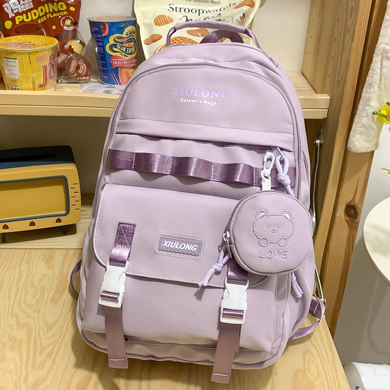 School bag children, primary school students, girls, junior high school students, college students, high-value splicing backpack