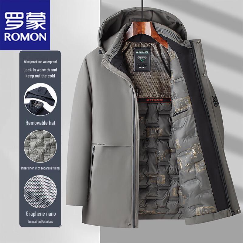 ROMON Men's Autumn/Winter Hooded Padded Jacket