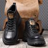2024 Men's Mid-Cut Martin Boots with Velvet for Autumn and Winter – Trendy Men's Footwear