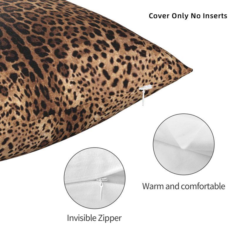 Custom Leopard Print Pillow Case Decoration Luxury Animal Skin Outdoor Cushions Square Pillowcase