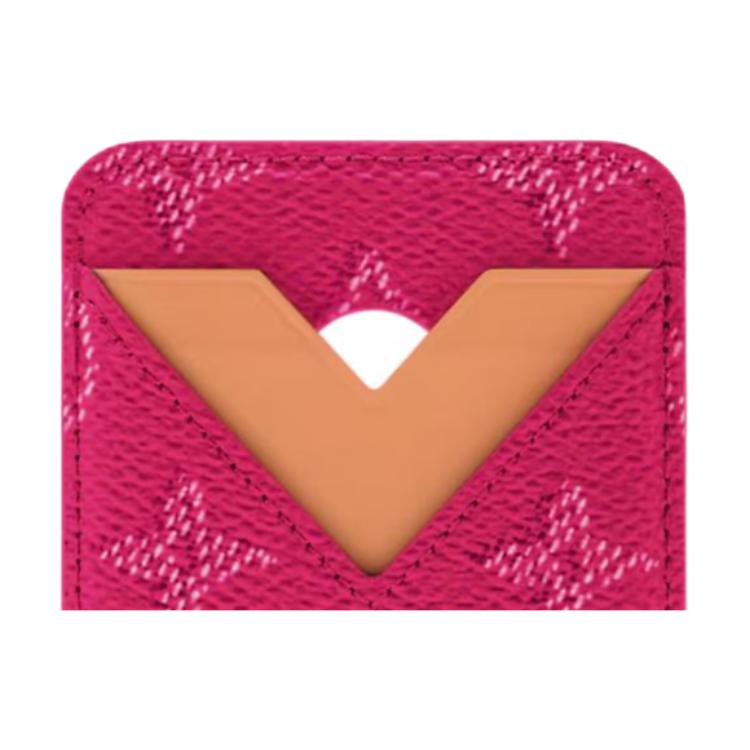 Louis Vuitton Magnet Monogram Coated Canvas Card Holder Men Card Holder Rose-Pink M26944