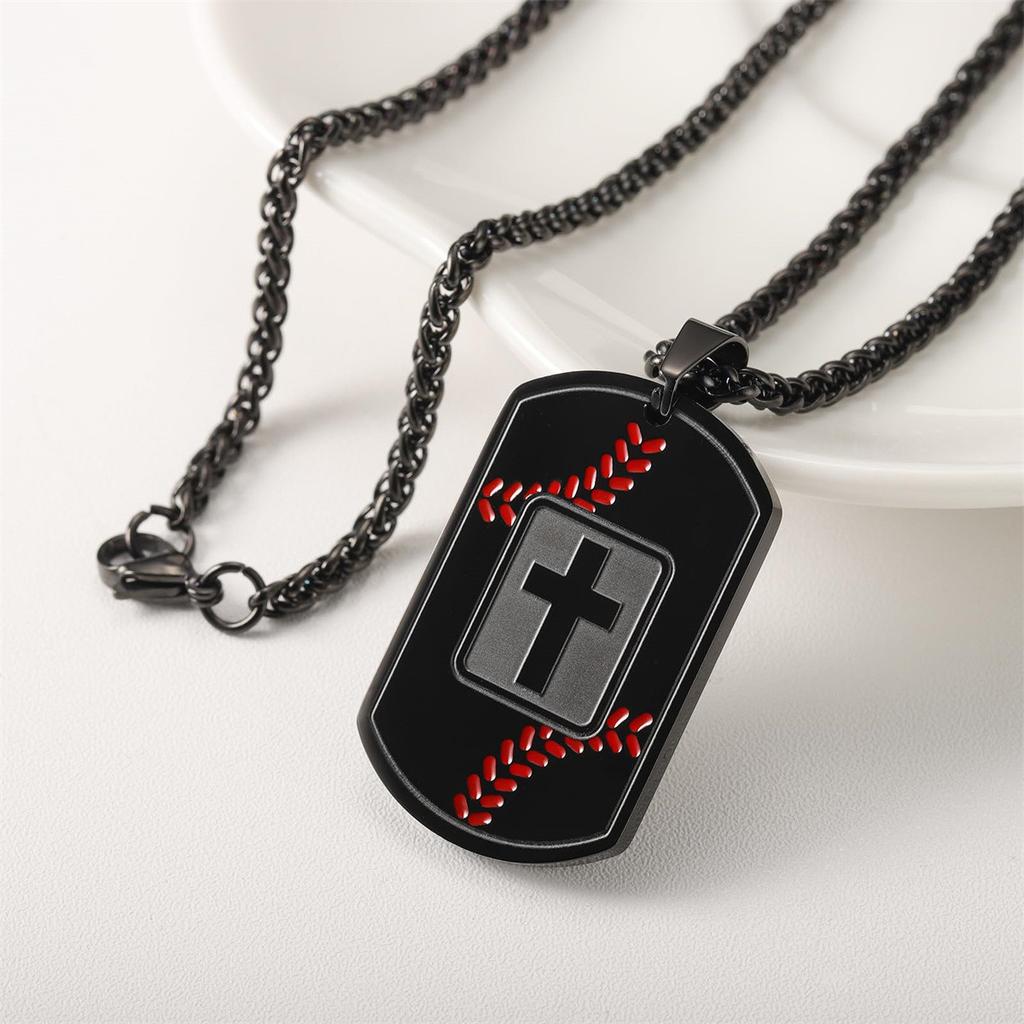 New Baseball Cross Army Brand Pendant Necklace Men's Versatile Sports Style