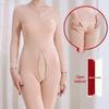 Unisex Plus Size Thick Fleece Backless Bodysuit with Zipper and Crotchless Design for Cold Weather