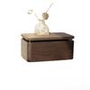 Solid wood bathroom tissue box No punching wall-mounted hand wipe carton Creative black walnut hanging pumping carton