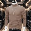 Ciepły Plus Aksamitowy Półgolf Męski Jesienno-Zimowy Cienki Aksamitowy Podkoszulek z Długim Rękawem Top Slim Fit