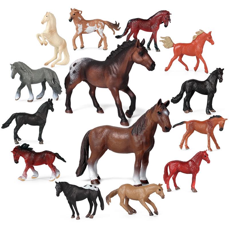 Children's Farm Animal Simulation Model: Appaloosa, Arabian, and Yellow Horse Toys