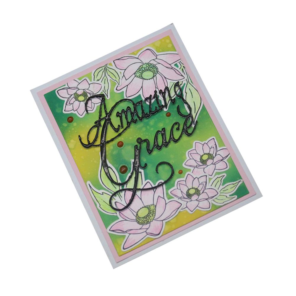 Amazing Grace Frame Metal Silvery Stencil Embossing Cutting Dies For Diy Scrapbooking Paper Album Cards Making