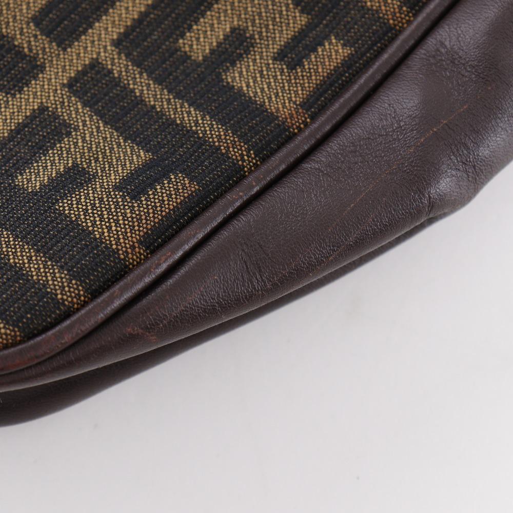FENDI Zucca Shoulder Bag Brown Nylon canvas/leather Women Used