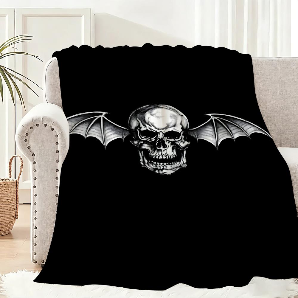 Band A-Avenged Sevenfold Throw Lightweight 240G Flannel Blanket Soft Skin-Friendly For Summer Cooling