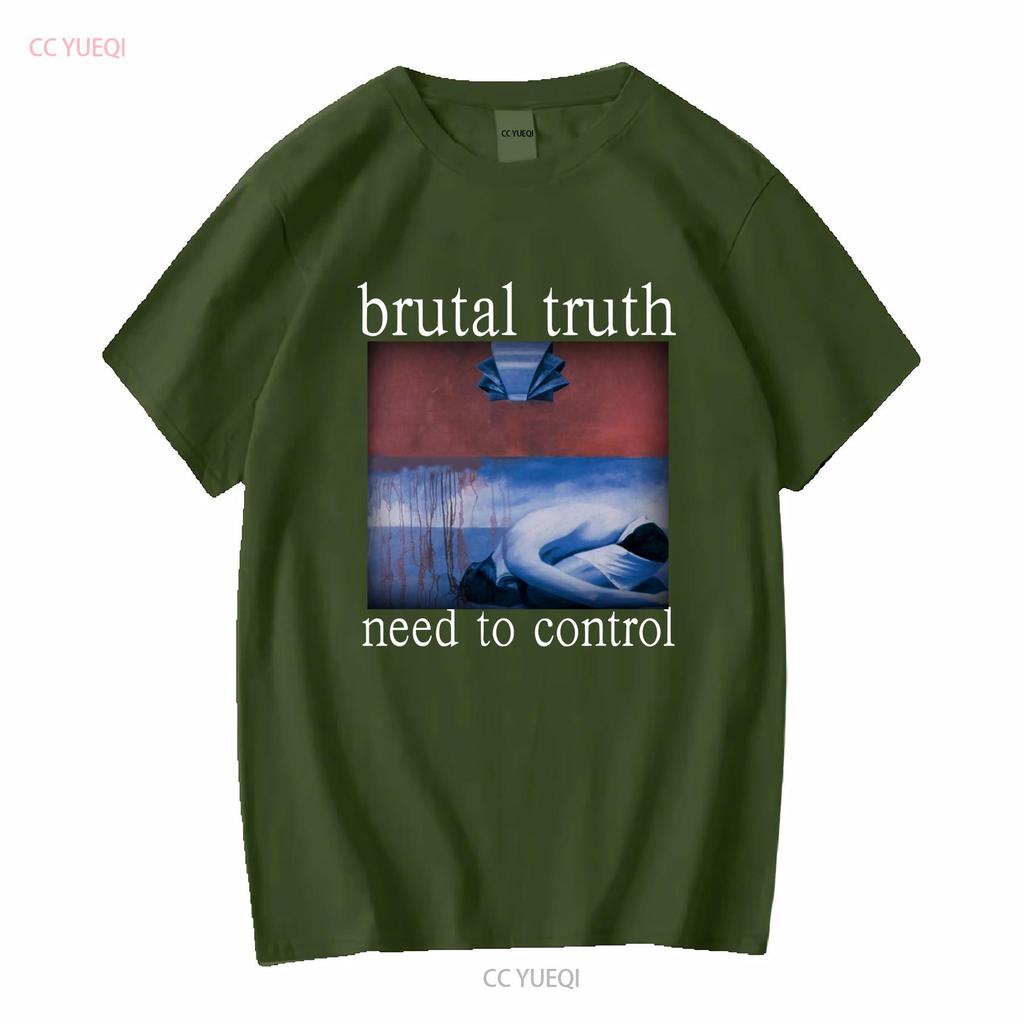 Brutal Truth Need To Control  Black T shirt TS573 vintage Washed Slightly Casual Stretched graphic Versatile homme Breathable