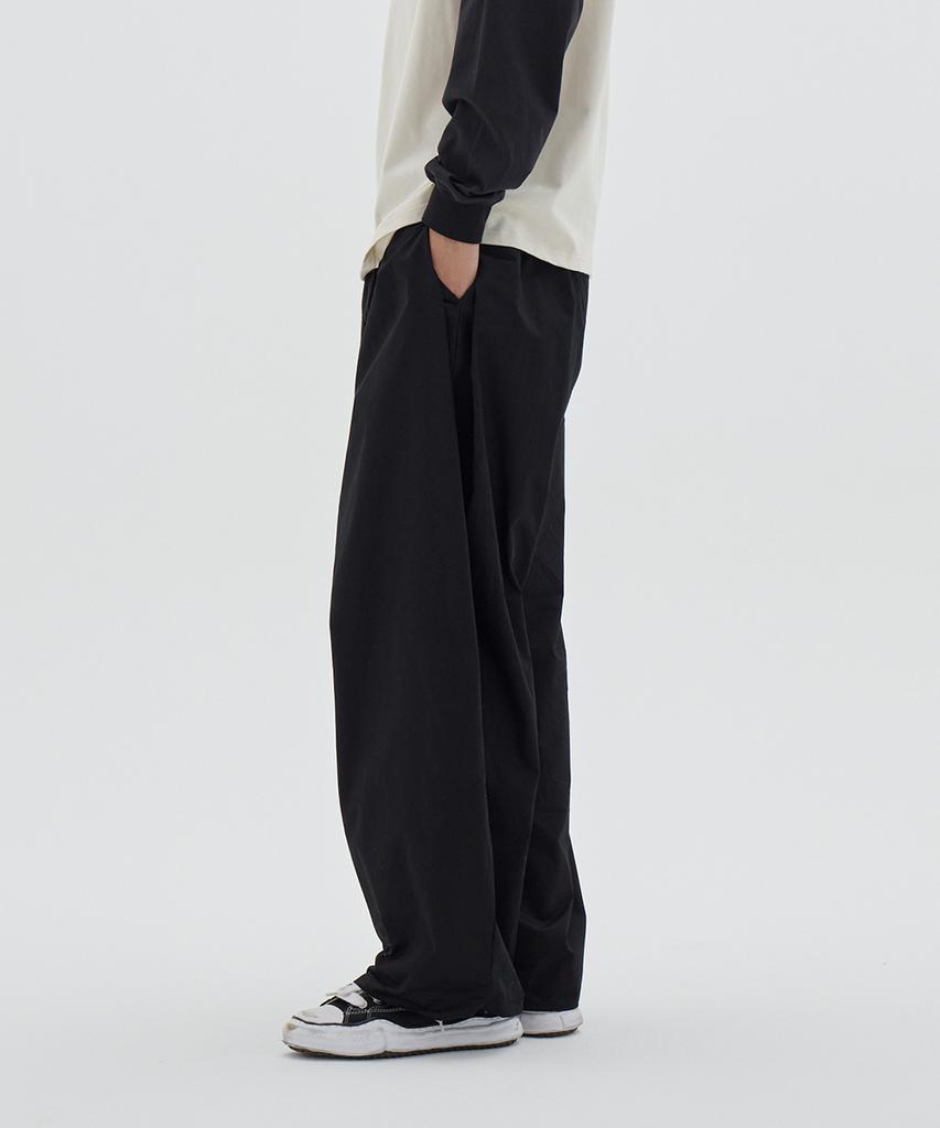 URBANAGE [2Pack] Balloon Fit Curved Pintuck Cotton Elastic Waist Pants_5Color (Type A)