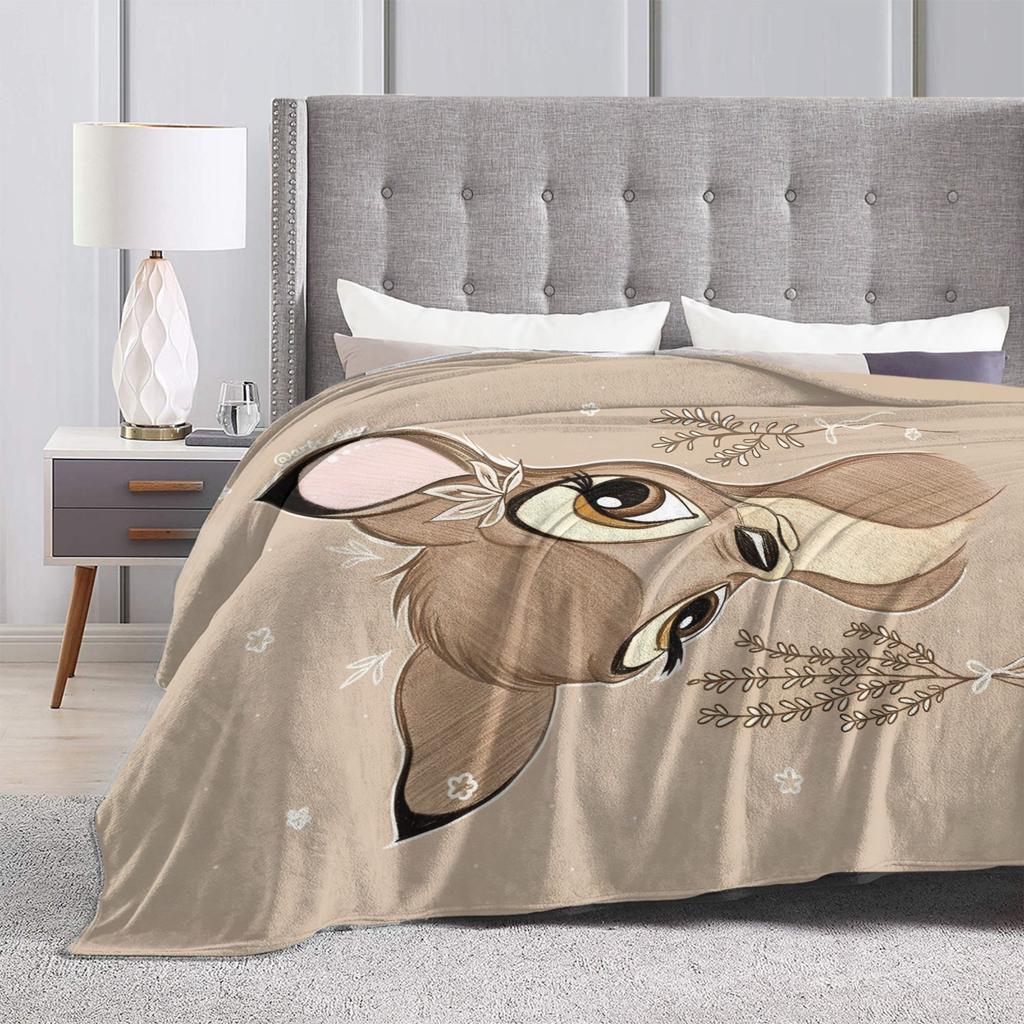 Schattige Bambi deken Cartoon Hert Flanellen Plaid Zomer Airconditioning Decoratie Zacht Warm Bedspreien,