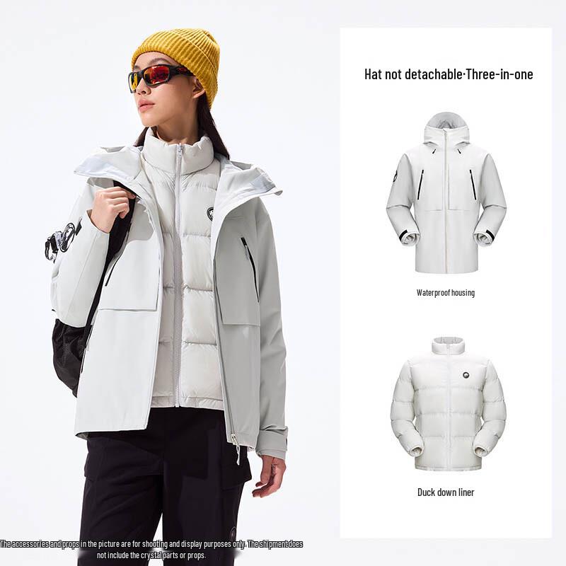 Camel Unisex 3-in-1 Down Outdoor Jacket