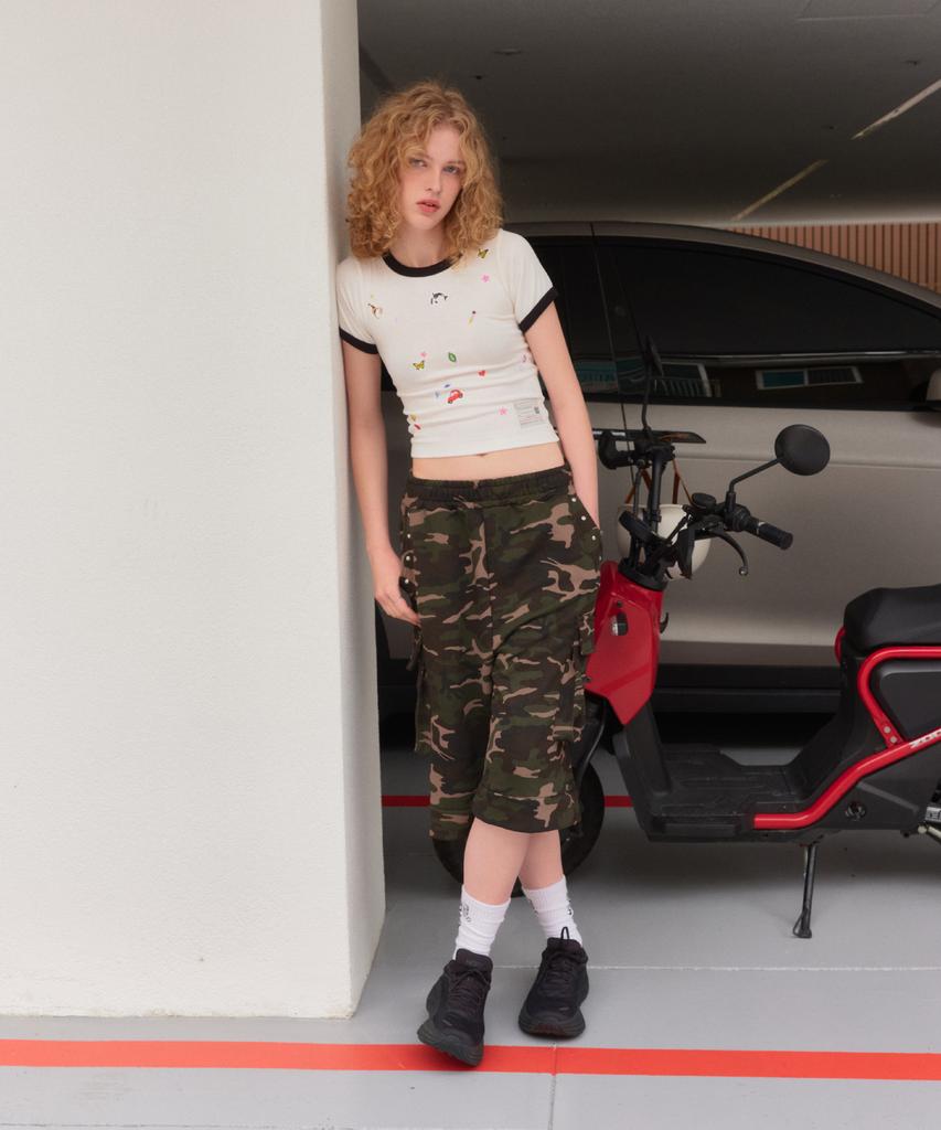 Podeowedeo Double Pocket Camouflage Pants (Khaki)