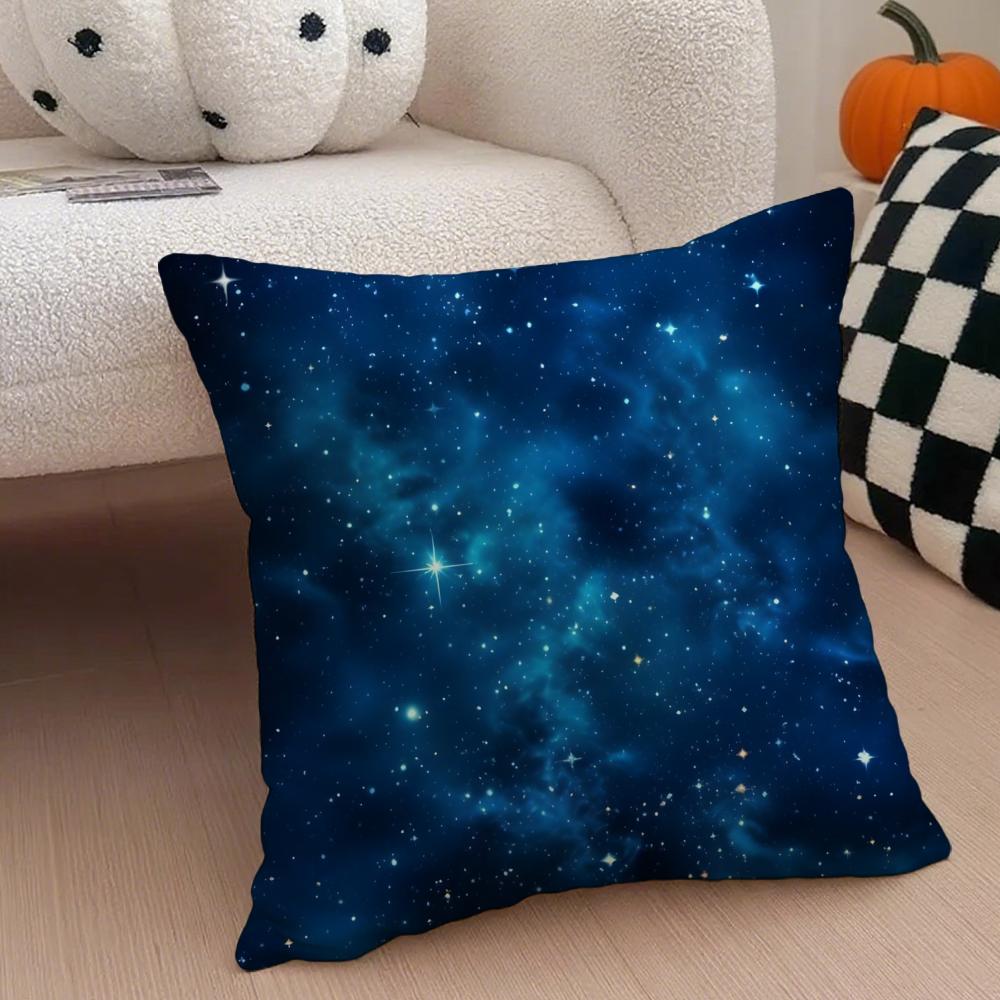 Space Starry Sky Cushion Cover Throw Pillow Cover Hidden Button Durable Polyester Chair Cushion