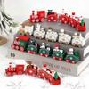 1-10PCS Christmas Train Decoration Mini Train Ornament Hanging Christmas Tree Decor Kids Gift Cake Topper Holiday Home Display