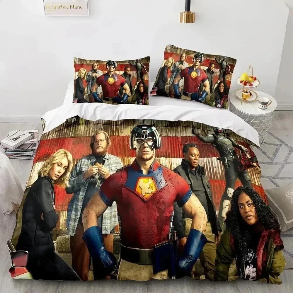 

3D Print Peacemaker Beding Set Soft Duvet Cover Bed Linen Set Comfortable Quilt Cover Pilowcase king Quen Sized Dimensions Young Boys Adult People 100*200cm Single