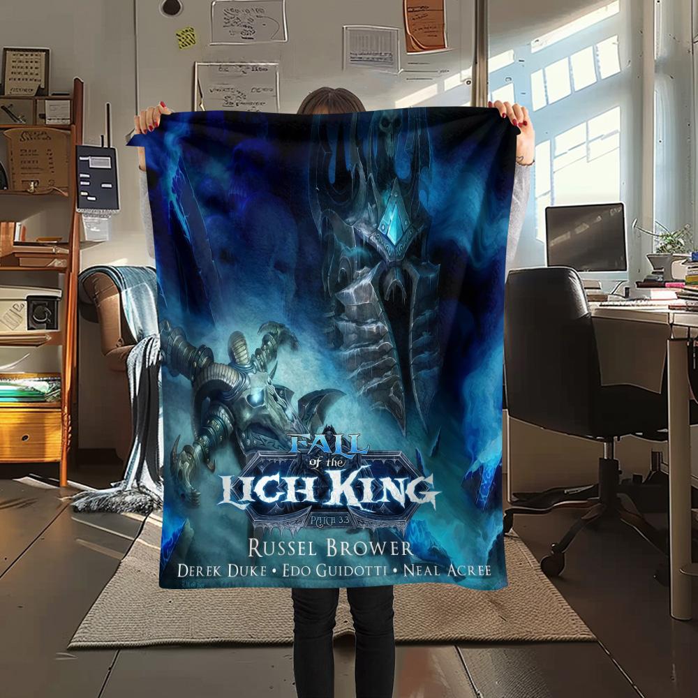 1pz Coperta in Flanella con Stampa Warcraft, Alta qualità Confortevole per Tutte le Stagioni, Decorazione per la Casa, Calore e Comfort, Perfetta per Regali di Natale
