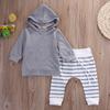 Toddler Kids Baby Boys Cozy Hooded Shirt Tops And Comfortable Pants Twopiece Outfits