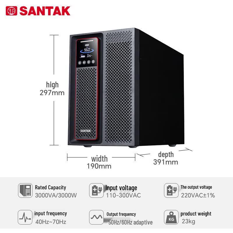SANTAK C3K 3KVA/3000W Online UPS CN plug (adapter included)