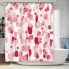 Aquarell Prikkete Dusjforheng Rosa Rød Hvit Fargerik Badeinnredning Polyesterstoff Vanntett Stanglomme Hjem Baderomsdeko