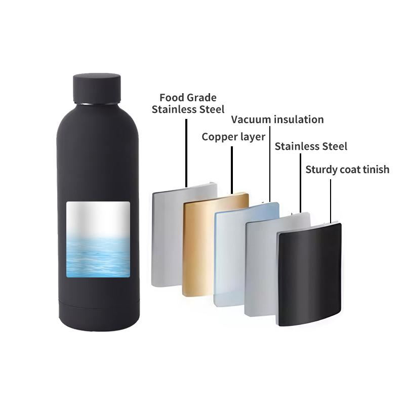 Custom Logo Double Wall Vacuum Insulated Small Mouth 350ML 500ml 750ML Small Mouth Stainless Steel Sports Water Bottle