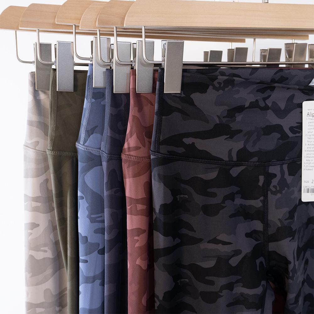 Camouflage Quick-Dry Double-Sided Brushed Yoga Pants: Nude, Versatile, 9/10 Length for Night Running or Outdoor Wear.