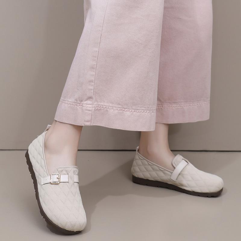 Xiaoxiangfeng flat-soled Doudou shoes for women's 2025 spring new comfortable soft-soled work shoes, lazy people pedal mother shoes