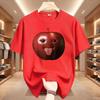 Funny Silly AI Apple Gen Z Meme BrainRot Humor Tongue Out T-shirt for Men T Shirts Crewneck Short Sleeve Tops