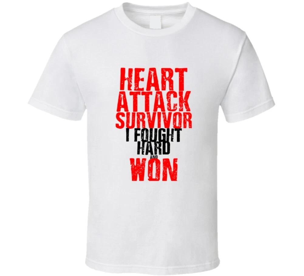Heart Attack Survivor I Fought Hard And Won On Light Color T Shirt S