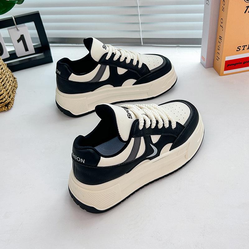 

Осенние новые корейские туфли Ins Breathable White Shoes, женские повседневные туфли с низким верхом, универсальные туфли на толстой подошве на платформе C12 40