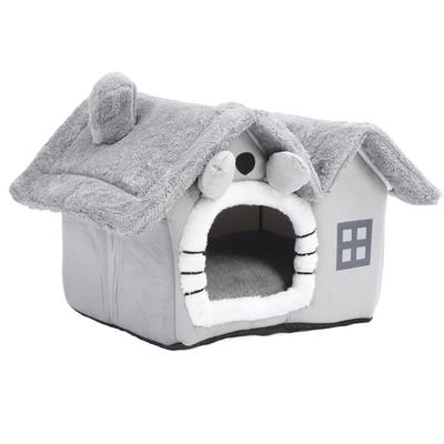 Cat House Cute Foldable Detachable Soft Fabric Sponge Breathable Large Space Cat Bed Cave for