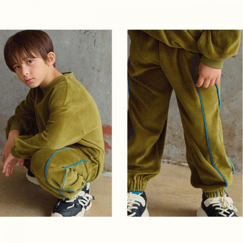 Olivan  Embroidered Piping Top And Bottom  2color