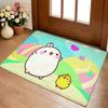 Cartoon Cute M-Molang Floor Mat Cozy Flannel Soft Thick Non-Slip Mat For Living Room Bedroom Kitchen Decor Rugs