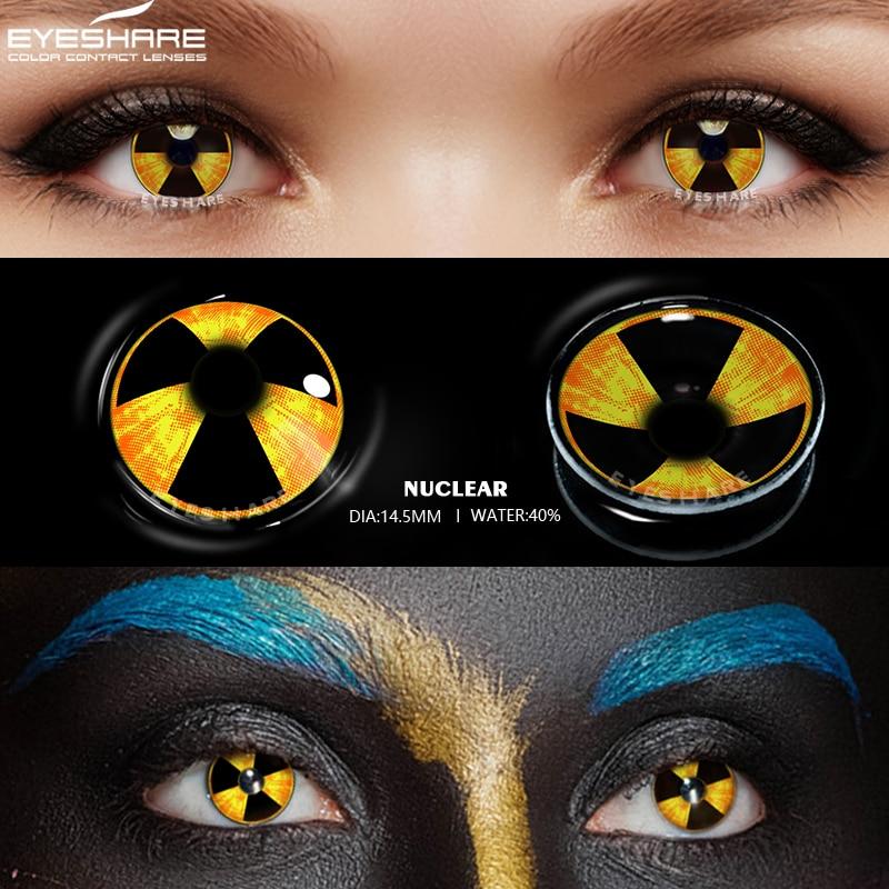 EYESHARE Colored Contact Lenses for Eyes Cosplay Colored Lenses Halloween Lenses Yellow Contact Lens Red Contacts Yearly Beauty Makeup Lens