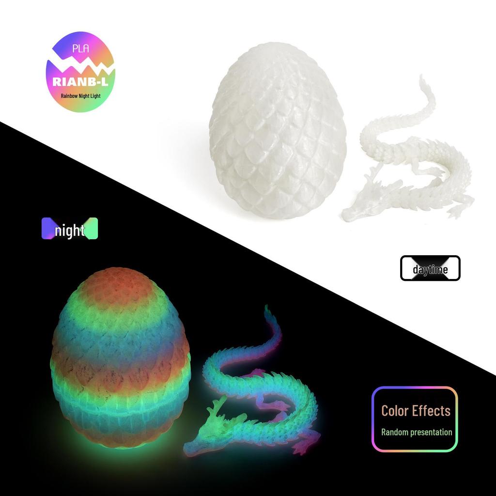 Colorful 3D Chinese Dragon Egg Ornaments - Trendy Decorative Gift & Toy