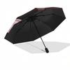 Pink Bow Automatic Opening Rain Umbrella with 3-Fold Design and Iron Frame - Perfect for Fans, Travelers, Daily Use, and Festive Gifts!01043