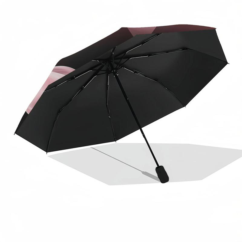 Pink Bow Automatic Opening Rain Umbrella with 3-Fold Design and Iron Frame - Perfect for Fans, Travelers, Daily Use, and Festive Gifts!01043
