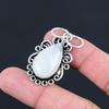 925 Sterling Silver Pear Natural Rainbow Moonstone Daughter New Pendant Jewelry