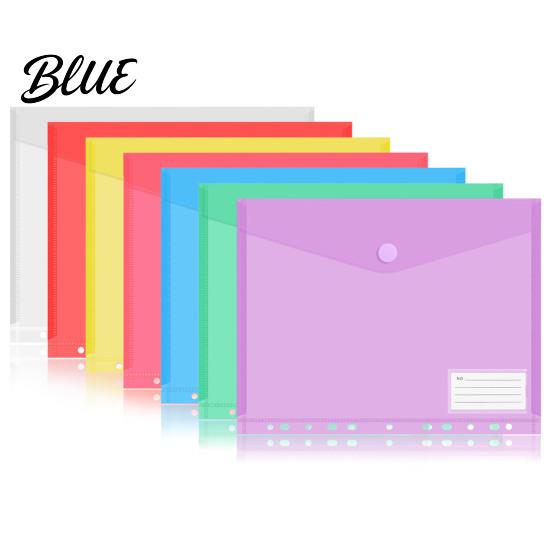 Transparent File Pouch And Loop Folder Label with Set Plastic Pocket Hook Closure Clear Long-term Document Storage Bag Poly