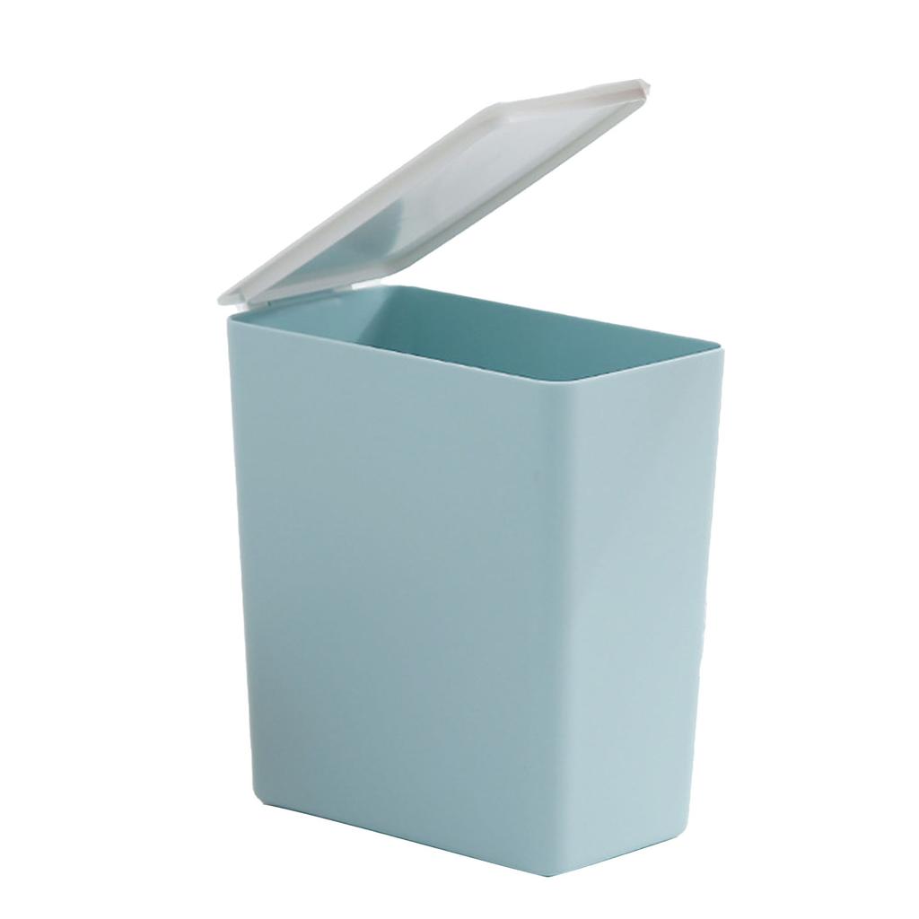 Mini-Mülleimer Schreibtisch Arbeitsplatte Müllbehälter Kunststoff Küchenabfalleimer mit Deckel Hellblau